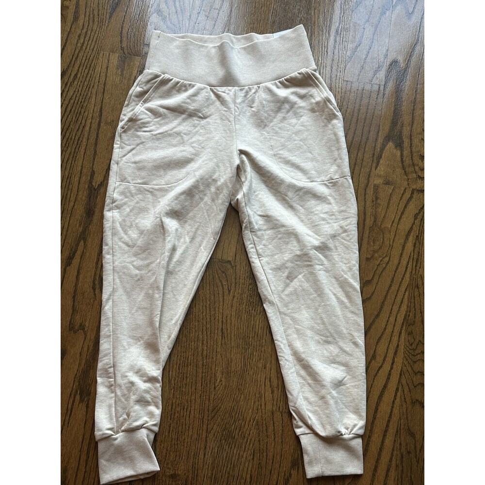 NWT NIKE Yoga Mid Rise Oatmeal Slim Fit Joggers Sz Small